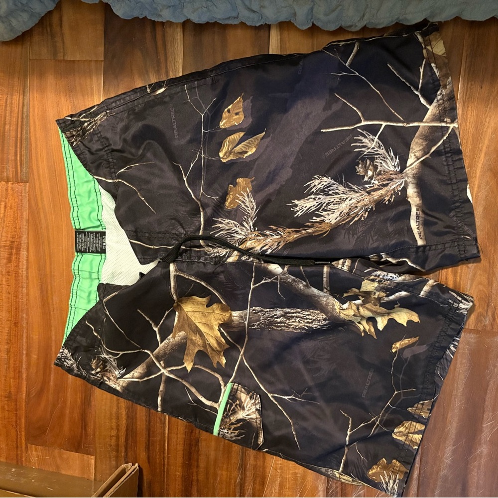 Realtree Camo Swim Trunks Men’s Small 28–30 Green Waist Board Shorts‎ (0529)